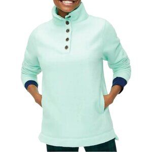 J. Crew Factory Button Front Sherpa Fleece Tunic - Mint Green - XXL